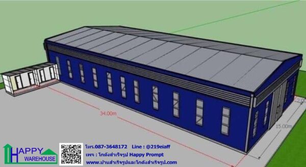 โกดังสำเร็จรูป HW-C 15x34x6 ม. บางศรีเมือง นนทบุรี - Image 6