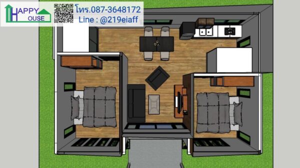 บ้านสำเร็จรูป MD-04  ขนาด 2 ห้องนอน 1 ห้องนั่งเล่น 2 ห้องน้ำ - Image 10