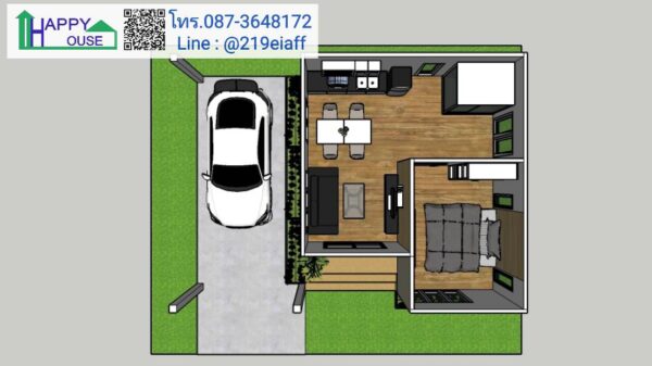 บ้านสำเร็จรูป MD-02 ขนาด 1 ห้องนอน 1 ห้องนั่งเล่น 1 ห้องน้ำ - Image 12