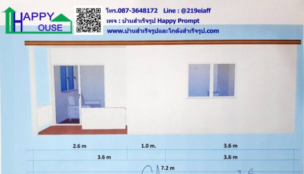 ผลงานบ้านสำเร็จรูป MK-24   1ห้องนอน 1ห้องนั่งเล่น 1ห้องน้ำ - Image 4