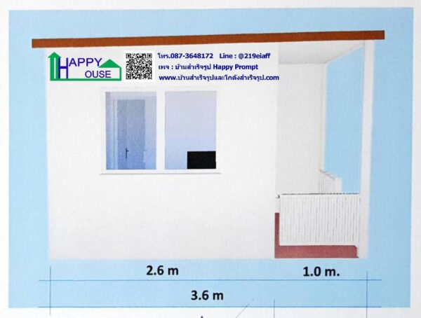 ผลงานบ้านสำเร็จรูป MK-24   1ห้องนอน 1ห้องนั่งเล่น 1ห้องน้ำ - Image 5