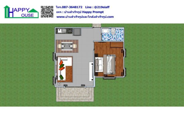บ้านสำเร็จรูป MD-09  ขนาด 1 ห้องนอน  1 ห้องน้ำ  1 ห้องเอนกประสงค์ - Image 3