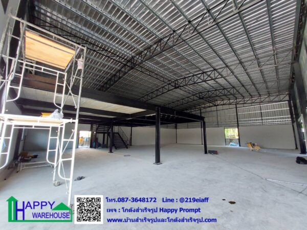 โกดังสำเร็จรูป HW-HC 18x24x7 เมตร  พร้อมออฟฟิศชั้นลอย ขนาด 6x12 เมตร - Image 3