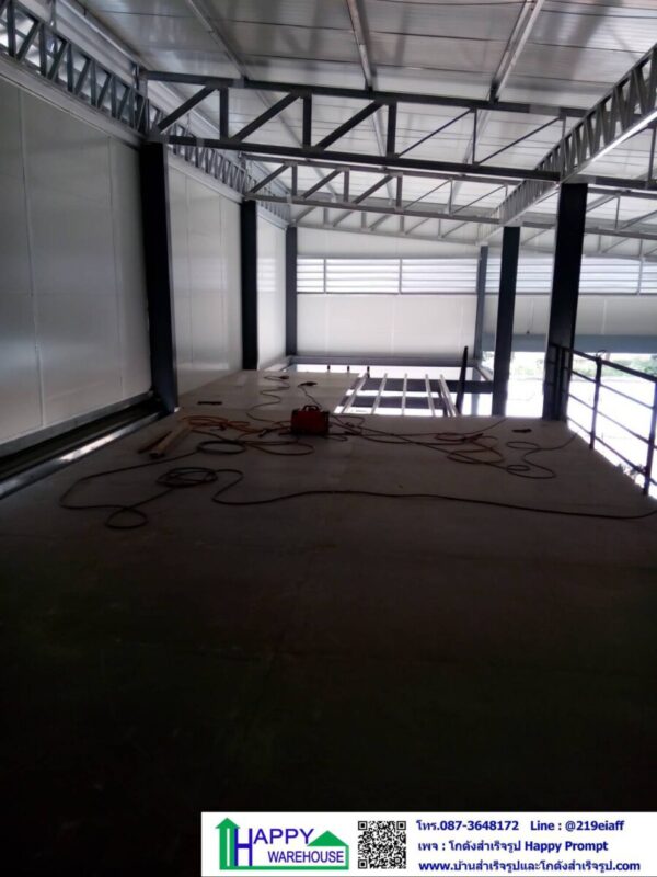 โกดังสำเร็จรูป ผนัง-หลังคา epsโฟม HW-HC 20x40x6.5 ม.  มีสำนักงานชั้น2 - Image 3