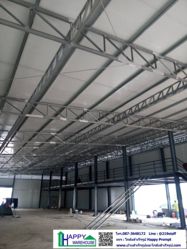 โกดังสำเร็จรูป ผนัง-หลังคา epsโฟม HW-HC 20x40x6.5 ม.  มีสำนักงานชั้น2 - Image 4