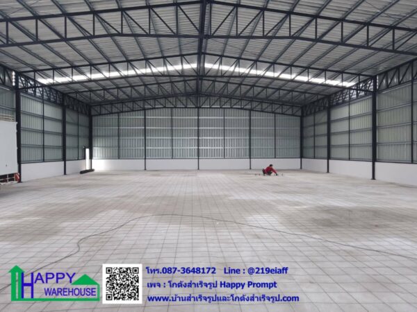โกดังสำเร็จรูป  HW-HC 20x30x6 ม.  (รวมงานพื้น, ก่อปูนรอบอาคาร) - Image 4