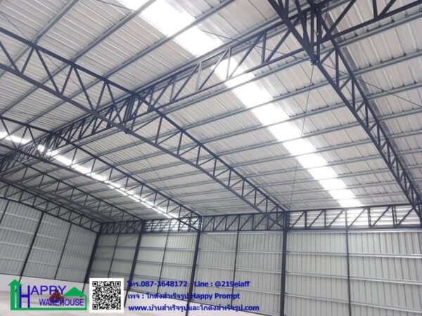 โกดังสำเร็จรูป  HW-HC 20x30x6 ม.  (รวมงานพื้น, ก่อปูนรอบอาคาร) - Image 6