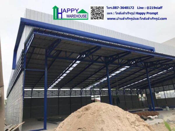 โกดังสำเร็จรูป HW-C 26x15x6 m. บ้านเก่า อ.พานทอง จ.ชลบุรี - Image 2