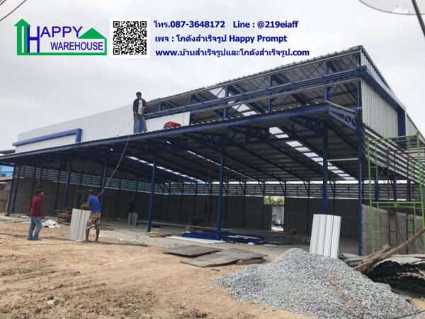 โกดังสำเร็จรูป HW-C 26x15x6 m. บ้านเก่า อ.พานทอง จ.ชลบุรี - Image 3