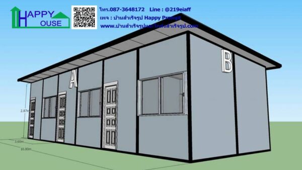 บ้านพักคนงานฟาร์มกุ้งชีพี  ขนาด 3.60x10.80 เมตร  @บางปะกง - Image 7