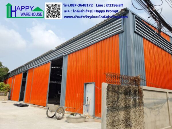 ผลงานการสร้างโกดังสำเร็จรูปให้เช่า HW-HC 22x39x6 เมตร - Image 4