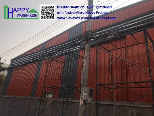 ผลงานการสร้างโกดังสำเร็จรูปให้เช่า HW-HC 22x39x6 เมตร - Image 6