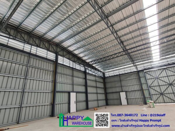 ผลงานการสร้างโกดังสำเร็จรูปให้เช่า HW-HC 22x39x6 เมตร - Image 10