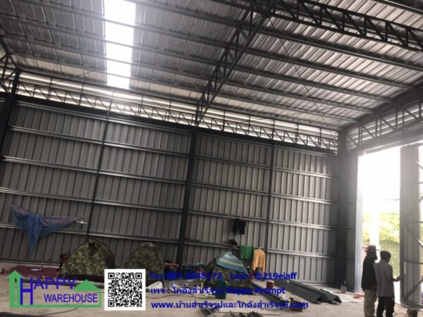 ผลงานการสร้างโกดังสำเร็จรูปให้เช่า HW-HC 22x39x6 เมตร - Image 14