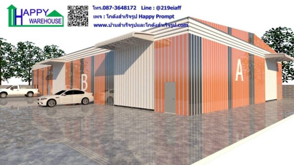 ผลงานการสร้างโกดังสำเร็จรูปให้เช่า HW-HC 22x39x6 เมตร - Image 22