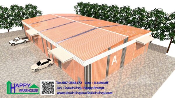 ผลงานการสร้างโกดังสำเร็จรูปให้เช่า HW-HC 22x39x6 เมตร - Image 23