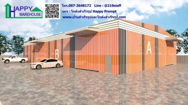ผลงานการสร้างโกดังสำเร็จรูปให้เช่า HW-HC 22x39x6 เมตร - Image 30