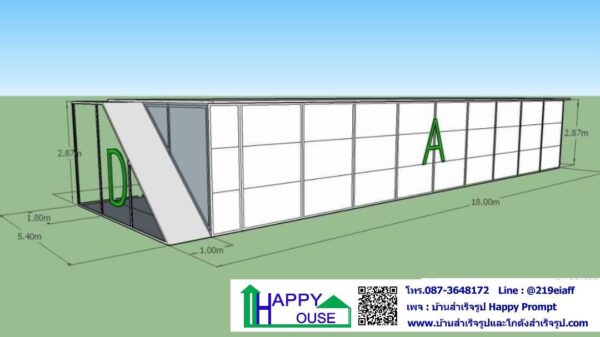 งานกั้นห้องผลิตเจล ถุงมือ หน้ากากอนามัย ภายในโกดัง ขนาด 5.40x18x2.85 เมตร - Image 2