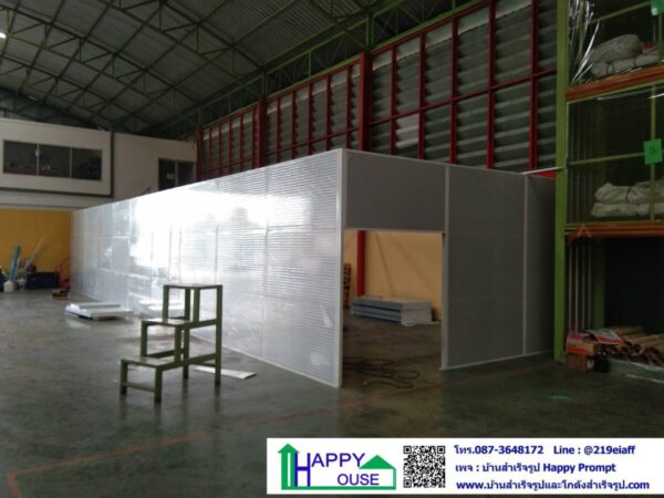 งานกั้นห้องผลิตเจล ถุงมือ หน้ากากอนามัย ภายในโกดัง ขนาด 5.40x18x2.85 เมตร - Image 4