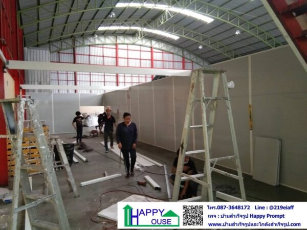 งานกั้นห้องผลิตเจล ถุงมือ หน้ากากอนามัย ภายในโกดัง ขนาด 5.40x18x2.85 เมตร - Image 5
