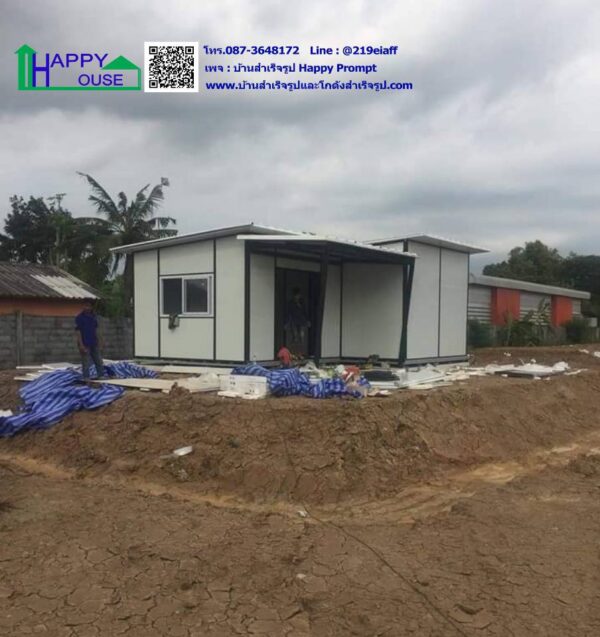 บ้านสำเร็จรูป MK-25 ขนาด 3.64x7.28x2.87 เมตร 1ห้องนอน  1ห้องโถง 1ห้องน้ำ พร้อมชายคายื่นหน้า-หลัง - Image 19