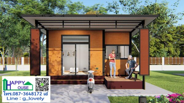 แบบบ้านโมเดิร์นลายไม้สไตล์รีสอร์ท 1 ห้องนอน - Image 4