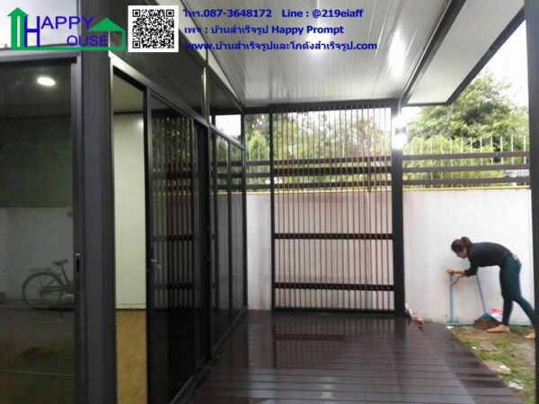 บ้านพักส่วนตัวสำหรับผู้สูงอายุ ผนัง-หลังคากันร้อนepsโฟม MK25 ขนาด 3.60×9 เมตร พร้อมระเบียงพักผ่อน - Image 4