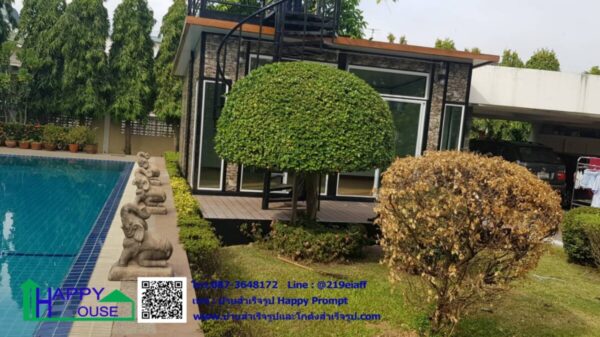 ผลงานบ้านสำเร็จรูป MS-07 ขนาด 3.60x5.40 ม. พร้อมระเบียงบนหลังคา และระเบียงด้านหน้า - Image 3