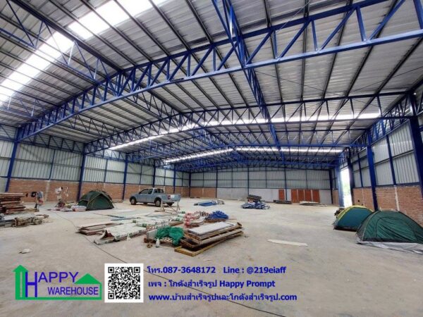 คลังสินค้า โกดังเก็บของ HW-HC 24x35x6 ม. พร้อมกันสาดขนาดใหญ่ เพื่อให้รถจอดลงของได้แม้ขณะฝนตก อีกทั้งยังทำให้อาคารดูโปร่ง โล่ง สบาย - Image 12