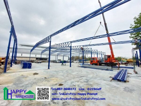 คลังสินค้า โกดังเก็บของ HW-HC 24x35x6 ม. พร้อมกันสาดขนาดใหญ่ เพื่อให้รถจอดลงของได้แม้ขณะฝนตก อีกทั้งยังทำให้อาคารดูโปร่ง โล่ง สบาย - Image 15