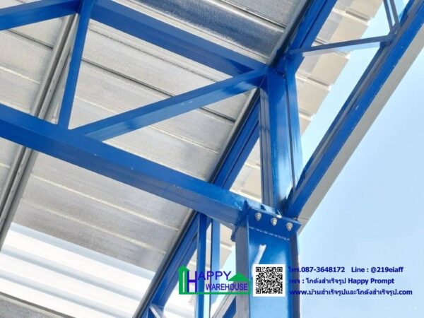 คลังสินค้า โกดังเก็บของ HW-HC 24x35x6 ม. พร้อมกันสาดขนาดใหญ่ เพื่อให้รถจอดลงของได้แม้ขณะฝนตก อีกทั้งยังทำให้อาคารดูโปร่ง โล่ง สบาย - Image 21