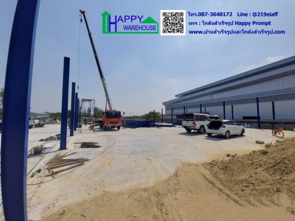 คลังสินค้า โกดังเก็บของ HW-HC 24x35x6 ม. พร้อมกันสาดขนาดใหญ่ เพื่อให้รถจอดลงของได้แม้ขณะฝนตก อีกทั้งยังทำให้อาคารดูโปร่ง โล่ง สบาย - Image 22