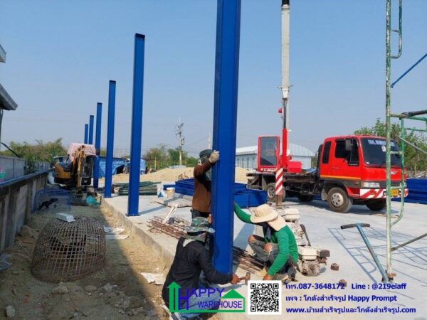 คลังสินค้า โกดังเก็บของ HW-HC 24x35x6 ม. พร้อมกันสาดขนาดใหญ่ เพื่อให้รถจอดลงของได้แม้ขณะฝนตก อีกทั้งยังทำให้อาคารดูโปร่ง โล่ง สบาย - Image 29