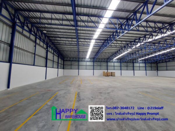 คลังสินค้า โกดังเก็บของ HW-HC 24x35x6 ม. พร้อมกันสาดขนาดใหญ่ เพื่อให้รถจอดลงของได้แม้ขณะฝนตก อีกทั้งยังทำให้อาคารดูโปร่ง โล่ง สบาย - Image 8