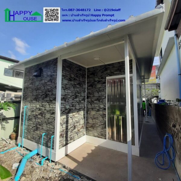 บ้านสำเร็จรูป ขนาด 3.6x4.5 เมตร พร้อมห้องน้ำ และกันสาดหน้าบ้าน - Image 3