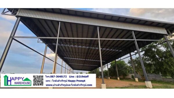 ผลงานติดตั้งโครงสร้างโรงจอดรถ HW-HC ขนาด 20x80x9.2/7.2 ม. - Image 4