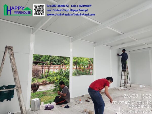 ออฟฟิศพร้อมห้องเก็บของสำเร็จรูป ผนัง-หลังคา eps กันความร้อน ขนาด 7.20x16.20x3.10 ม. - Image 12