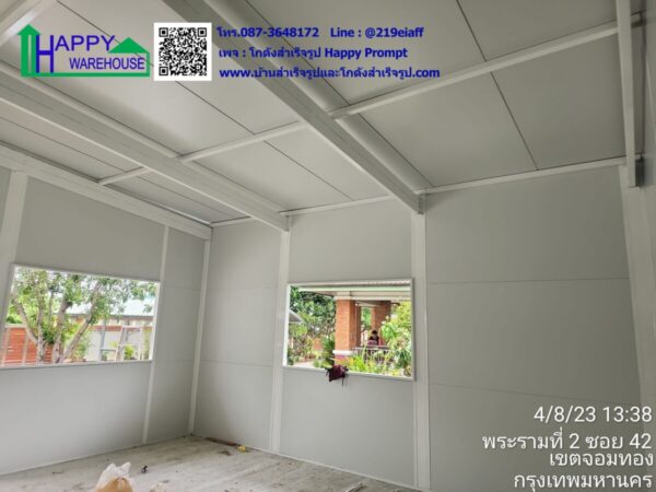 ออฟฟิศพร้อมห้องเก็บของสำเร็จรูป ผนัง-หลังคา eps กันความร้อน ขนาด 7.20x16.20x3.10 ม. - Image 9