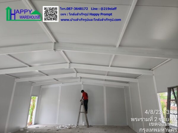 ออฟฟิศพร้อมห้องเก็บของสำเร็จรูป ผนัง-หลังคา eps กันความร้อน ขนาด 7.20x16.20x3.10 ม. - Image 10