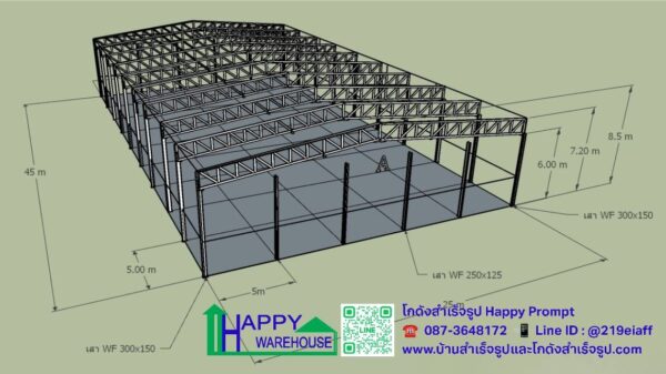 โครงการโกดังให้เช่าจำนวน 3 หลัง พื้นที่ 4,500 ตรม. ขนาด 25x45x7.2 m จำนวน 2 หลัง  ขนาด 50x45x7.2 m จำนวน 1 หลัง - Image 5